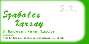 szabolcs karsay business card